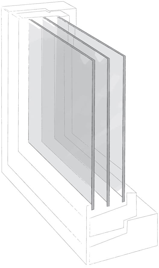 opbygning af 3-lags vindue